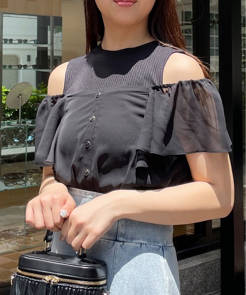 abc une face(アーベーセーアンフェイス)の「2WAYドッキングカットソー(Tシャツ/カットソー・レディース・ブラック/ホワイト/ホワイト系その他/パープル系その他/ブルー系その他/グレー/ブラック系その他・FREE)」の14枚目の写真