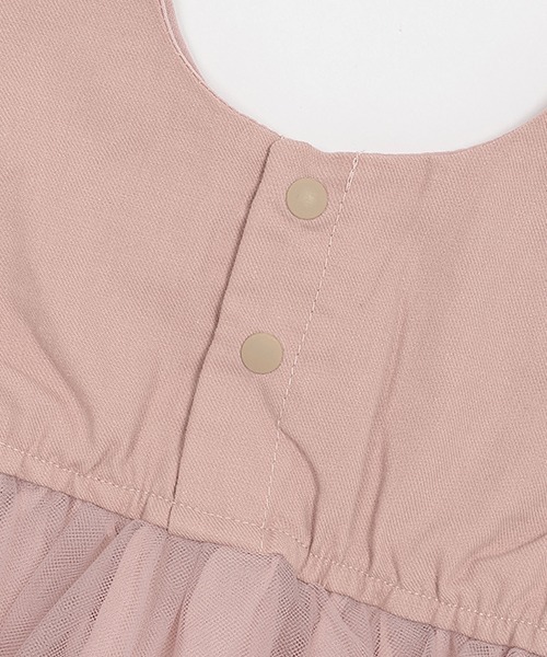 petit main（プティマイン）の「リボンつきチュールOPセット（セットアップ・キッズ・ライトグレー/ライトピンク/アイボリー・70cm/80ｃｍ）」の10枚目の写真