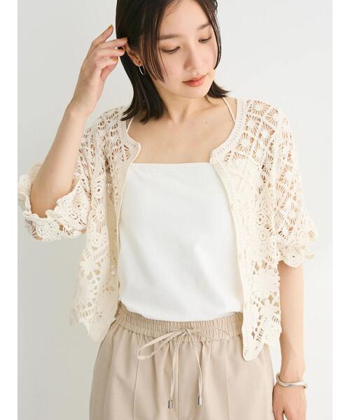 Sugar spoon（シュガースプーン）の「・SUGAR　SPOON　2wayクロシェカーディガン（カーディガン/ボレロ・レディース・アイボリー/ブラック/ブラウン/モカ・FREE）」の12枚目の写真