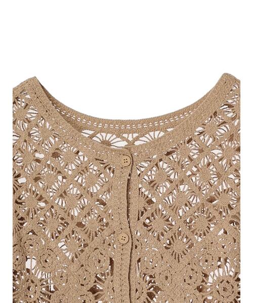 Sugar spoon（シュガースプーン）の「・SUGAR　SPOON　2wayクロシェカーディガン（カーディガン/ボレロ・レディース・アイボリー/ブラック/ブラウン/モカ・FREE）」の9枚目の写真