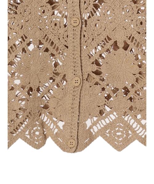 Sugar spoon（シュガースプーン）の「・SUGAR　SPOON　2wayクロシェカーディガン（カーディガン/ボレロ・レディース・アイボリー/ブラック/ブラウン/モカ・FREE）」の7枚目の写真