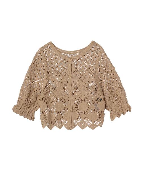 Sugar spoon（シュガースプーン）の「・SUGAR　SPOON　2wayクロシェカーディガン（カーディガン/ボレロ・レディース・アイボリー/ブラック/ブラウン/モカ・FREE）」の4枚目の写真