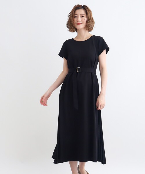 セール】T／Rポンチサイドプリーツワンピース（ワンピース