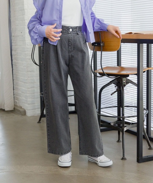 GLOBAL WORK（グローバルワーク）の「GOODデニムワイドパンツ/115803（デニムパンツ・キッズ・ピンク/ブラック/ライトブルー・120cm/130cm/140cm/150cm/160cm）」の3枚目の写真