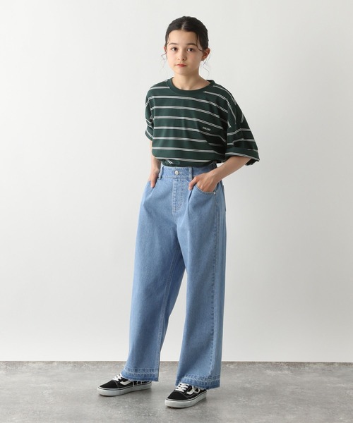 GLOBAL WORK（グローバルワーク）の「GOODデニムワイドパンツ/115803（デニムパンツ・キッズ・ピンク/ブラック/ライトブルー・120cm/130cm/140cm/150cm/160cm）」の4枚目の写真