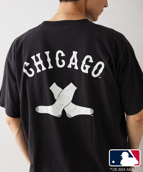 MLB（メジャーリーグベースボール）の「MLB 別注 フェードプリントTシャツ（Tシャツ/カットソー・メンズ・ホワイト/ブラック/ネイビー/グレー/ブルー/アイボリー/ブラック系その他/ホワイト×ホワイト・MEDIUM/LARGE）」の5枚目の写真