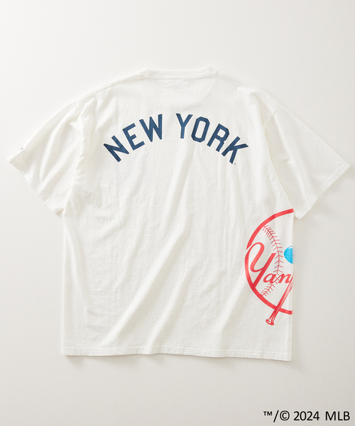 MLB（メジャーリーグベースボール）の「MLB 別注 フェードプリントTシャツ（Tシャツ/カットソー・メンズ・ホワイト/ブラック/ネイビー/グレー/ブルー/アイボリー/ブラック系その他/ホワイト×ホワイト・MEDIUM/LARGE）」の10枚目の写真
