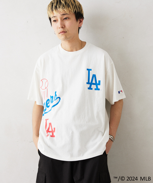 MLB（メジャーリーグベースボール）の「MLB 別注 フェードプリントTシャツ（Tシャツ/カットソー・メンズ・ホワイト/ブラック/ネイビー/グレー/ブルー/アイボリー/ブラック系その他/ホワイト×ホワイト・MEDIUM/LARGE）」の14枚目の写真