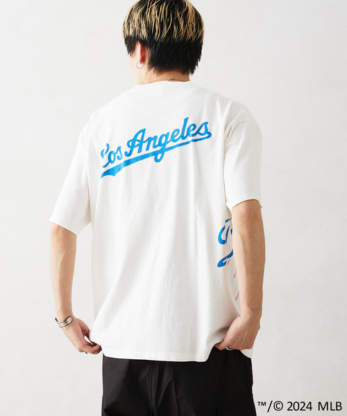 MLB（メジャーリーグベースボール）の「MLB 別注 フェードプリントTシャツ（Tシャツ/カットソー・メンズ・ホワイト/ブラック/ネイビー/グレー/ブルー/アイボリー/ブラック系その他/ホワイト×ホワイト・MEDIUM/LARGE）」の15枚目の写真