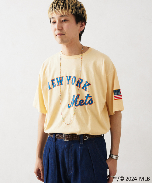 MLB（メジャーリーグベースボール）の「MLB 別注 フェードプリントTシャツ（Tシャツ/カットソー・メンズ・ホワイト/ブラック/ネイビー/グレー/ブルー/アイボリー/ブラック系その他/ホワイト×ホワイト・MEDIUM/LARGE）」の18枚目の写真