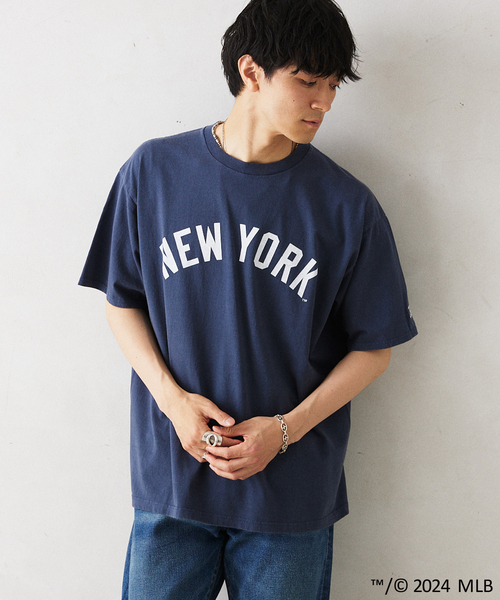 MLB（メジャーリーグベースボール）の「MLB 別注 フェードプリントTシャツ（Tシャツ/カットソー・メンズ・ホワイト/ブラック/ネイビー/グレー/ブルー/アイボリー/ブラック系その他/ホワイト×ホワイト・MEDIUM/LARGE）」の22枚目の写真
