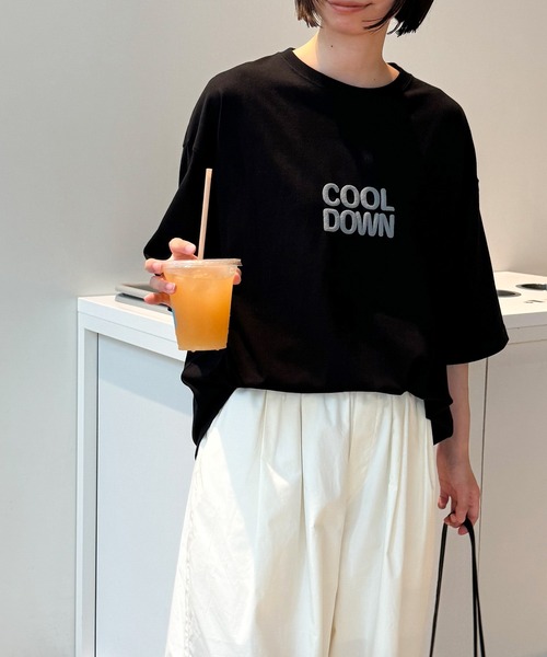 CANAL JEAN(キャナルジーン)の「1975 TOKYO COOL DOWN半袖Tシャツ(Tシャツ/カットソー・レディース・ミックスグレー/ホワイト/ブラック・LARGE/X-LARGE)」の3枚目の写真
