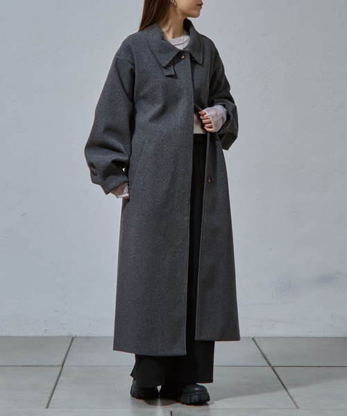 COLONY 2139（コロニートゥーワンスリーナイン）の「ベルト付ボリューム袖ステンカラーコート（ステンカラーコート・レディース・ブラック/チャコールグレー/ブラウン・FREE）」の13枚目の写真