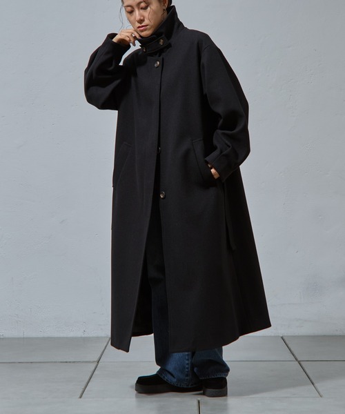 COLONY 2139（コロニートゥーワンスリーナイン）の「ベルト付ボリューム袖ステンカラーコート（ステンカラーコート・レディース・ブラック/チャコールグレー/ブラウン・FREE）」の11枚目の写真