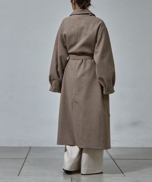COLONY 2139（コロニートゥーワンスリーナイン）の「ベルト付ボリューム袖ステンカラーコート（ステンカラーコート・レディース・ブラック/チャコールグレー/ブラウン・FREE）」の22枚目の写真