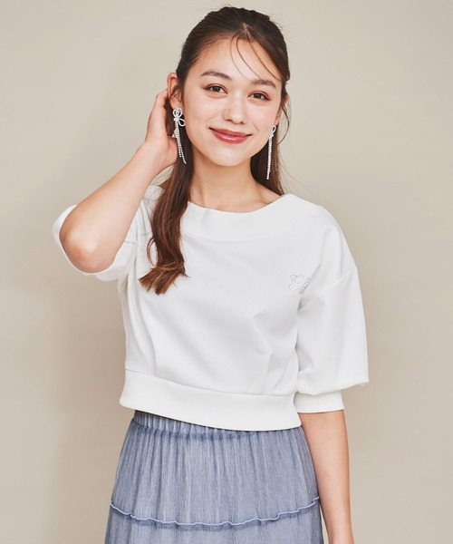 31 Sons de mode（トランテアン　ソン　ドゥ　モード）の「ワンショルダンボールスウェット（スウェット・レディース・オフホワイト/ブラック/ワイン・フリー）」の2枚目の写真