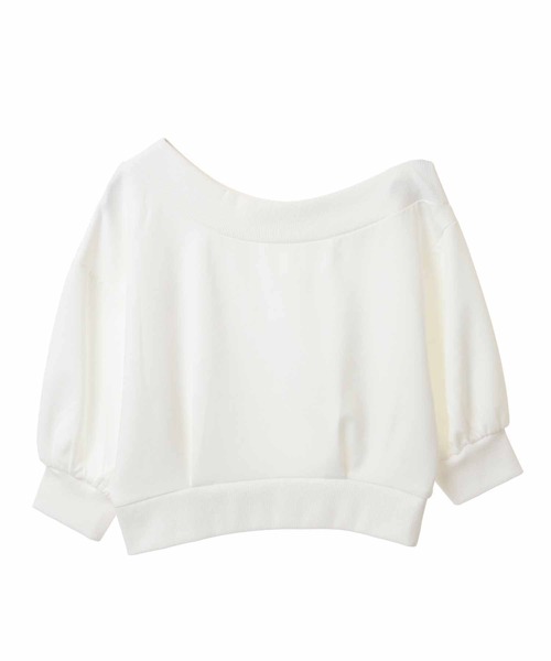 31 Sons de mode（トランテアン　ソン　ドゥ　モード）の「ワンショルダンボールスウェット（スウェット・レディース・オフホワイト/ブラック/ワイン・フリー）」の5枚目の写真