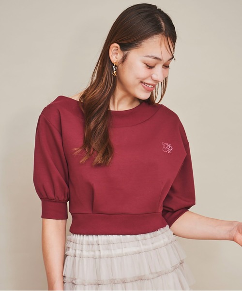 31 Sons de mode（トランテアン　ソン　ドゥ　モード）の「ワンショルダンボールスウェット（スウェット・レディース・オフホワイト/ブラック/ワイン・フリー）」の21枚目の写真