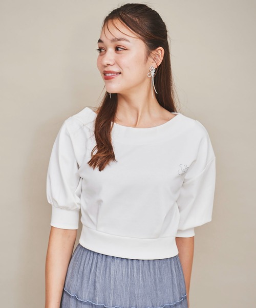 31 Sons de mode（トランテアン　ソン　ドゥ　モード）の「ワンショルダンボールスウェット（スウェット・レディース・オフホワイト/ブラック/ワイン・フリー）」の12枚目の写真