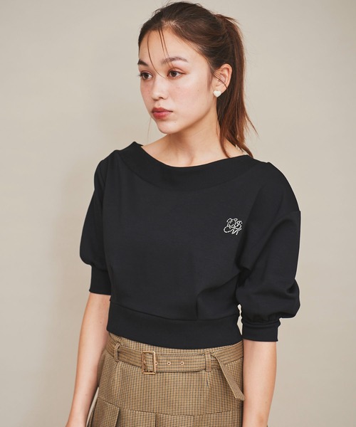 31 Sons de mode（トランテアン　ソン　ドゥ　モード）の「ワンショルダンボールスウェット（スウェット・レディース・オフホワイト/ブラック/ワイン・フリー）」の9枚目の写真