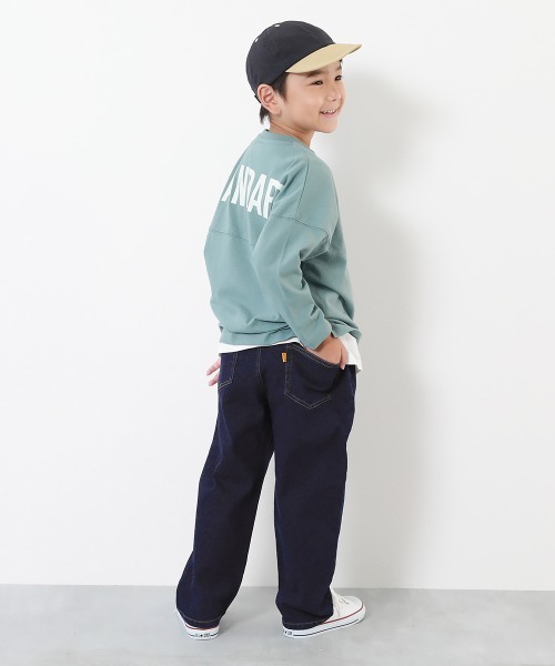 devirock（デビロック）の「楽デニム ルーズストレートパンツ（デニムパンツ・キッズ・ワンウォッシュ/ブルー系9/サックスブルー系1・100cm/110cm/120cm/130cm/140cm/150cm/160cm）」の6枚目の写真