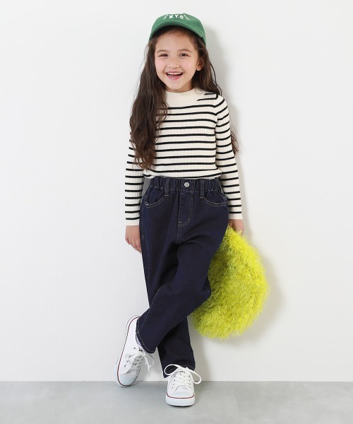 devirock（デビロック）の「楽デニム ルーズストレートパンツ（デニムパンツ・キッズ・ワンウォッシュ/ブルー系9/サックスブルー系1・100cm/110cm/120cm/130cm/140cm/150cm/160cm）」の16枚目の写真