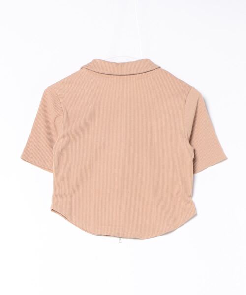 GORGE(ゴージ)の「《リブ素材×ZIPデザイン》レディース ショート丈 カーディガン ポケット付き 半袖 春夏秋(カーディガン/ボレロ・レディース・ブラック/オフホワイト/ベージュ/グレー・F)」の15枚目の写真