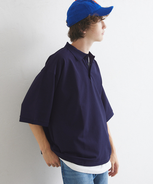 417 EDIFICE（フォーワンセブンエディフィス）の「”PERFECTECH” カノコ ポロシャツ（ポロシャツ・メンズ・ネイビー/ライトグレー/チャコールグレー・LARGE/MEDIUM/SMALL）」の5枚目の写真