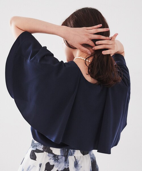 【セール】【二の腕カバー/パウダータッチ】ケープデザインブラウス（シャツ/ブラウス）｜UNTITLED（アンタイトル）