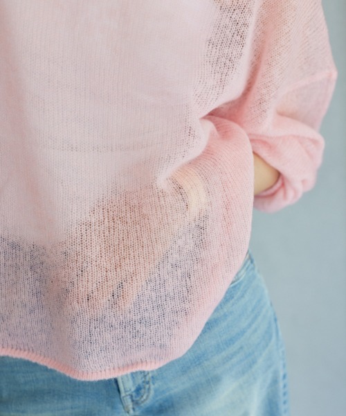 BARNYARDSTORM（バンヤードストーム）の「BARNYARDSTORM / モヘアライトニット【WEB限定カラー】ハンドウォッシャブル（ニット/セーター・レディース・ベージュ/ブラック/ホワイト/グレー/レッド/ピンク/ブルー・FREE）」の16枚目の写真