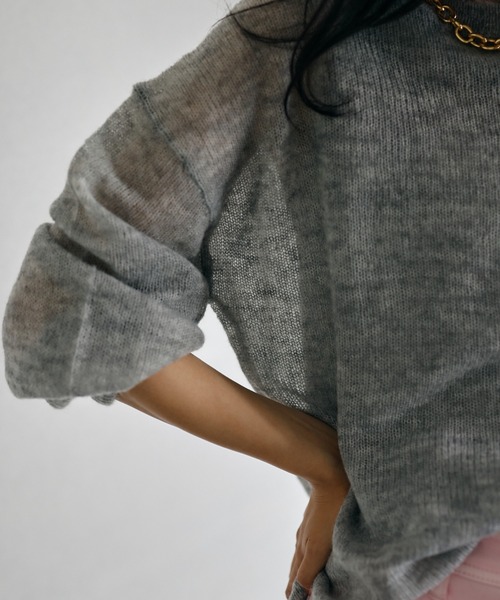 BARNYARDSTORM（バンヤードストーム）の「BARNYARDSTORM / モヘアライトニット【WEB限定カラー】ハンドウォッシャブル（ニット/セーター・レディース・ベージュ/ブラック/ホワイト/グレー/レッド/ピンク/ブルー・FREE）」の14枚目の写真