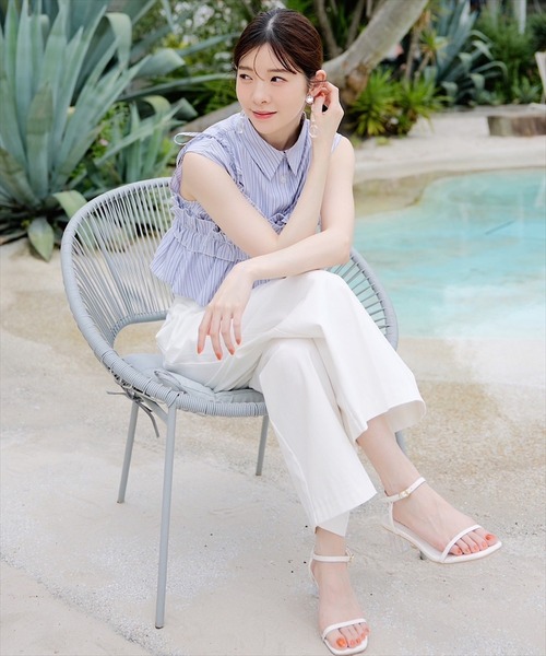 SWINGLE（スウィングル）の「ノースリーブシャツ×ビスチェセットブラウス（シャツ/ブラウス・レディース・ブルー系その他4/グレー系その他4/ブラック・FREE）」の11枚目の写真