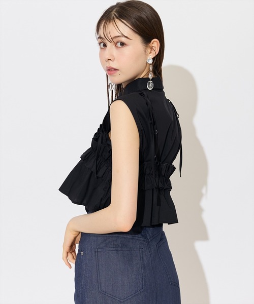 SWINGLE（スウィングル）の「ノースリーブシャツ×ビスチェセットブラウス（シャツ/ブラウス・レディース・ブルー系その他4/グレー系その他4/ブラック・FREE）」の20枚目の写真