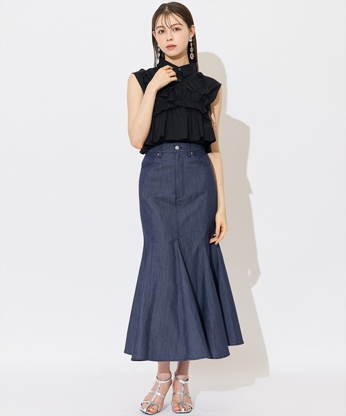 SWINGLE（スウィングル）の「ノースリーブシャツ×ビスチェセットブラウス（シャツ/ブラウス・レディース・ブルー系その他4/グレー系その他4/ブラック・FREE）」の22枚目の写真