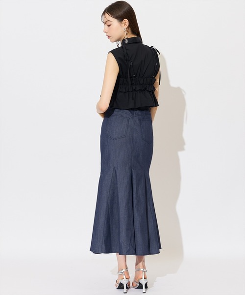 SWINGLE（スウィングル）の「ノースリーブシャツ×ビスチェセットブラウス（シャツ/ブラウス・レディース・ブルー系その他4/グレー系その他4/ブラック・FREE）」の21枚目の写真