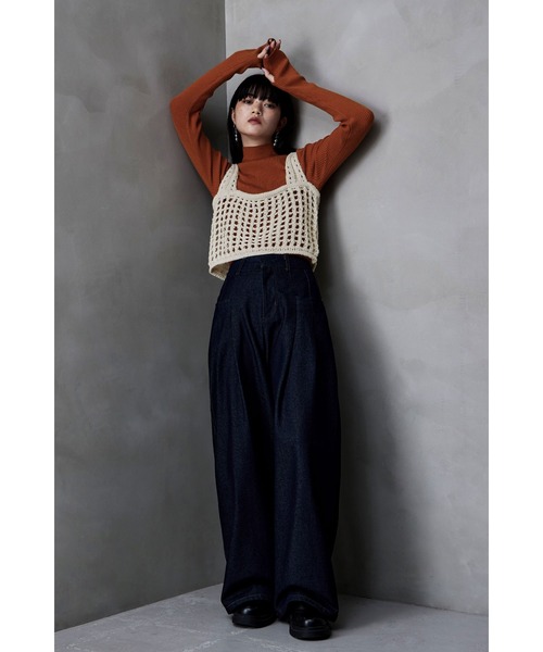 etoll.（エトル）の「サムホールハイネックリブニット（ニット/セーター・レディース・アイボリー/ブラック/杢グレー/レッド/オレンジ・FREE）」の15枚目の写真