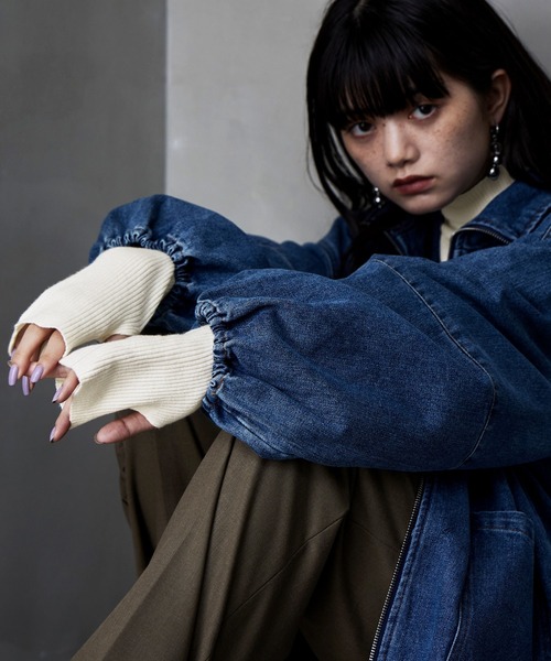 etoll.（エトル）の「サムホールハイネックリブニット（ニット/セーター・レディース・アイボリー/ブラック/杢グレー/レッド/オレンジ・FREE）」の21枚目の写真