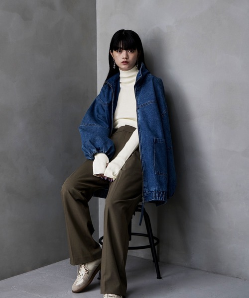 etoll.（エトル）の「サムホールハイネックリブニット（ニット/セーター・レディース・アイボリー/ブラック/杢グレー/レッド/オレンジ・FREE）」の22枚目の写真