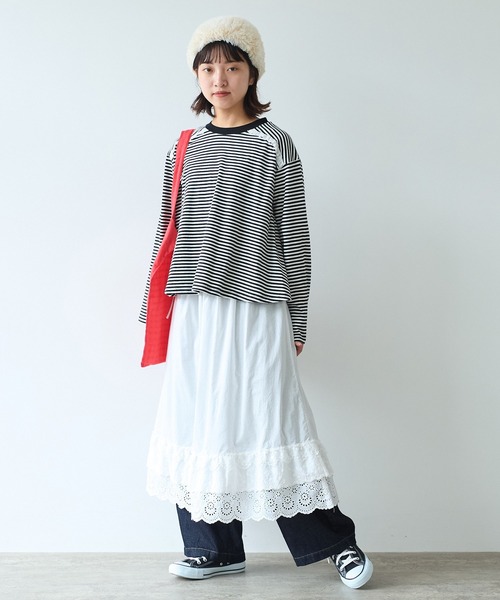 bulle de savon（ビュルデサボン）の「△3ren lace 2wayギャザースカート（スカート・レディース・ブラック/ホワイト・FREE）」の19枚目の写真