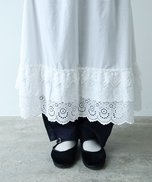bulle de savon（ビュルデサボン）の「△3ren lace 2wayギャザースカート（スカート・レディース・ブラック/ホワイト・FREE）」の20枚目の写真
