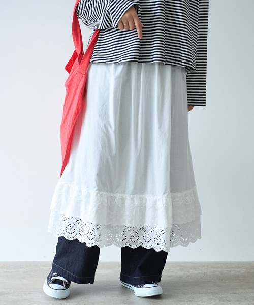 bulle de savon（ビュルデサボン）の「△3ren lace 2wayギャザースカート（スカート・レディース・ブラック/ホワイト・FREE）」の12枚目の写真