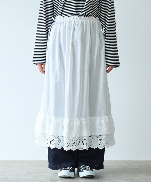 bulle de savon（ビュルデサボン）の「△3ren lace 2wayギャザースカート（スカート・レディース・ブラック/ホワイト・FREE）」の11枚目の写真