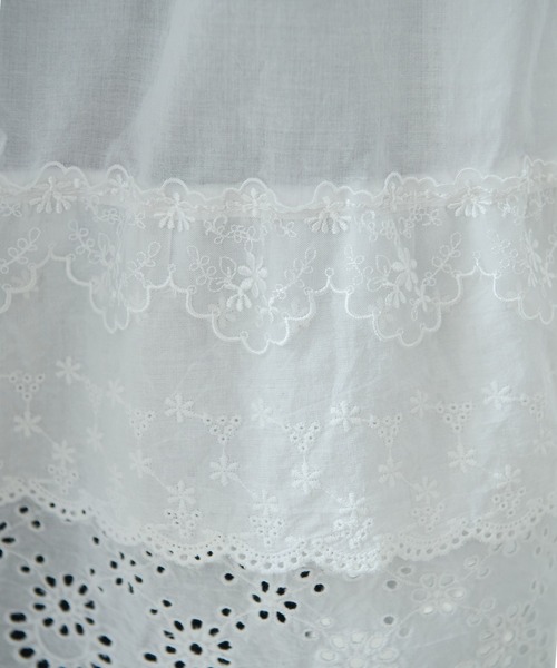 bulle de savon（ビュルデサボン）の「△3ren lace 2wayギャザースカート（スカート・レディース・ブラック/ホワイト・FREE）」の6枚目の写真