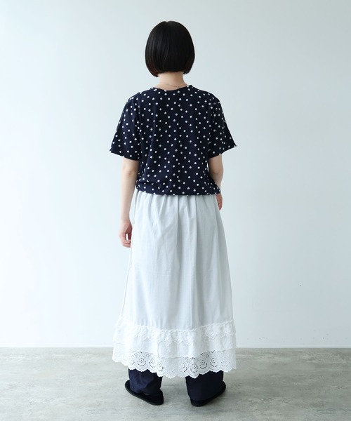 bulle de savon（ビュルデサボン）の「△3ren lace 2wayギャザースカート（スカート・レディース・ブラック/ホワイト・FREE）」の4枚目の写真