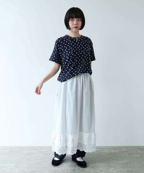 bulle de savon（ビュルデサボン）の「△3ren lace 2wayギャザースカート（スカート・レディース・ブラック/ホワイト・FREE）」の6枚目の写真