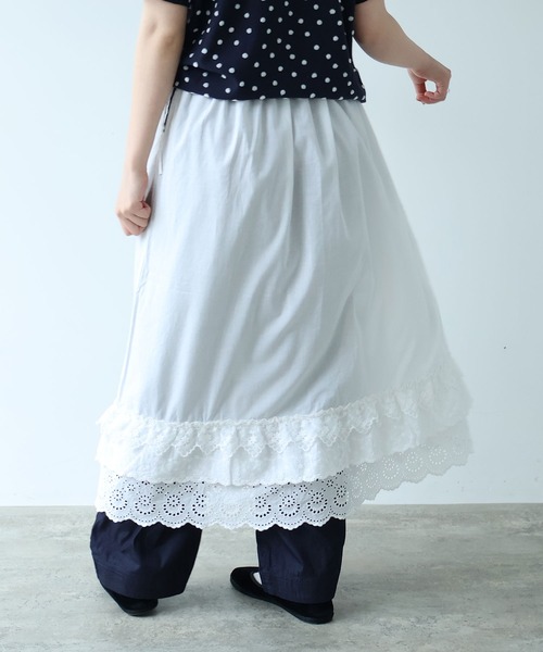 bulle de savon（ビュルデサボン）の「△3ren lace 2wayギャザースカート（スカート・レディース・ブラック/ホワイト・FREE）」の9枚目の写真