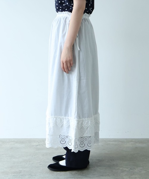 bulle de savon（ビュルデサボン）の「△3ren lace 2wayギャザースカート（スカート・レディース・ブラック/ホワイト・FREE）」の16枚目の写真