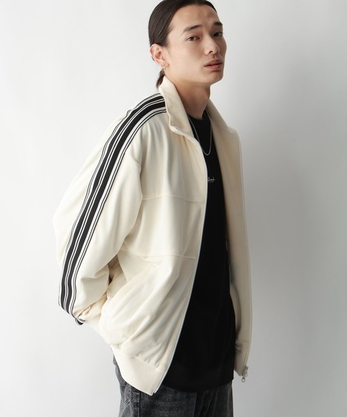 RAGEBLUE(レイジブルー)の「サイドライン/ベロアトラックジャケット(ブルゾン・メンズ・ブラック/ワインレッド/ネイビー/オフホワイト・SMALL/MEDIUM/LARGE)」の7枚目の写真