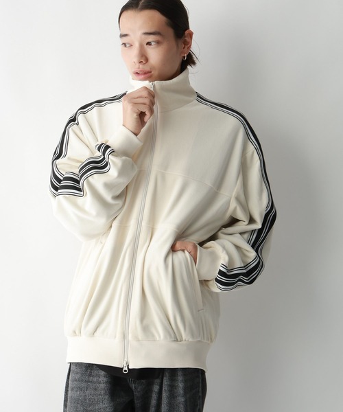 RAGEBLUE(レイジブルー)の「サイドライン/ベロアトラックジャケット(ブルゾン・メンズ・ブラック/ワインレッド/ネイビー/オフホワイト・SMALL/MEDIUM/LARGE)」の8枚目の写真