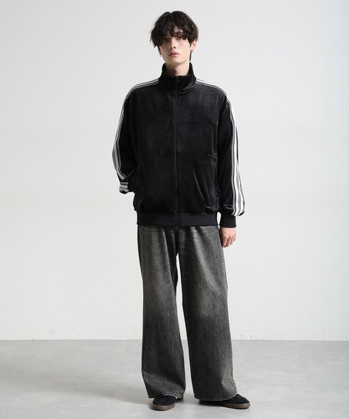 セール】サイドライン/ベロアトラックジャケット（ブルゾン